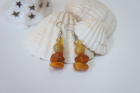 Серьги "Воображение" №1с янтарь, агат