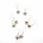 Серьги "Бирюсинка" (финифть) салатовый фон