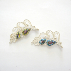 Брошь "Ноктюрн" (финифть) синий фон