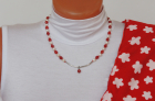 Бусы "Красно-белое" агат, жемчуг