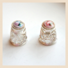 Наперсток малый (финифть) голубой фон фон