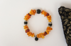 Браслет из янтаря "С шунгитом" 