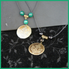  Подвеска "Процветший крест Господень" латунь, тиснение, черный агат  