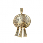 Подвеска шумящая «Царь зверей» мельхиор, тиснение