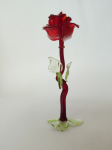 Фигурка из стекла "Роза прямая красная №12"