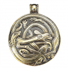 Подвеска «Переплетенные собаки» латунь, литье 