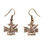 Серьги "Пара птиц" латунь, литье