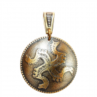 Подвеска «Солнцеворот» латунь, тиснение