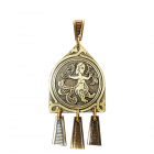 Подвеска шумящая «Сирин» латунь, тиснение