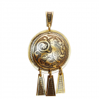 Подвеска шумящая «Суздальский лев» мельхиор, тиснение