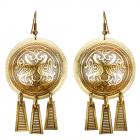 Серьги "Пара голубей" латунь, тиснение