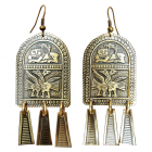 Серьги "Лев и птица" латунь, тиснение