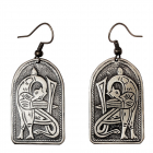 Серьги "Журавли" мельхиор, тиснение